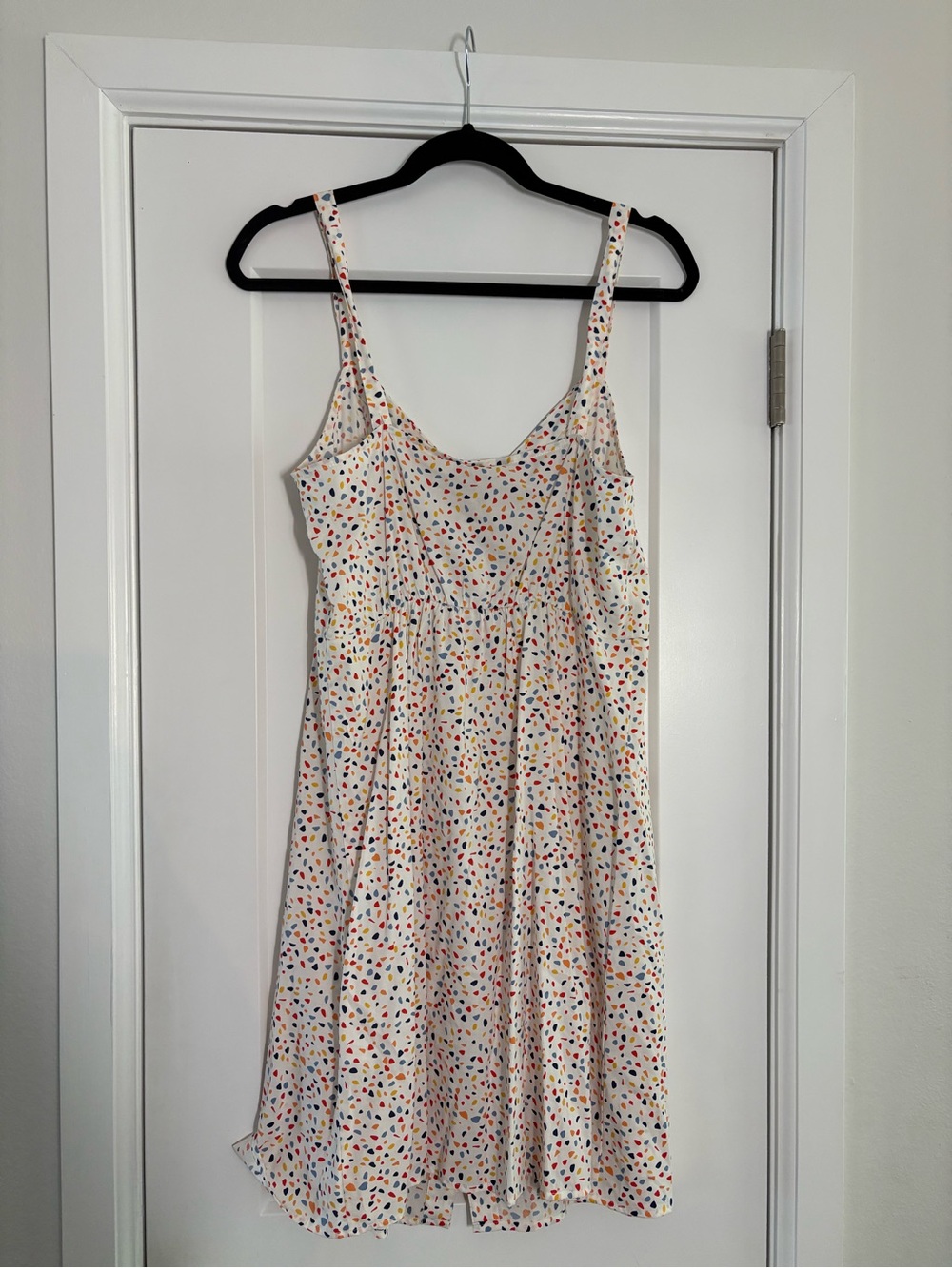 NWT Banana Republic White Multicolor Confetti Button-Front Spring Sun Dress - Picture 6 of 7